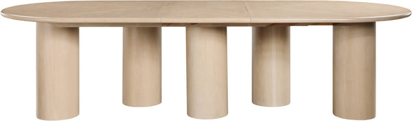 Meridian Furniture Dolan Art Deco Dining Table with Five Pedestal Base for Formal Large Gathering Spaces Oak 773Oak-T