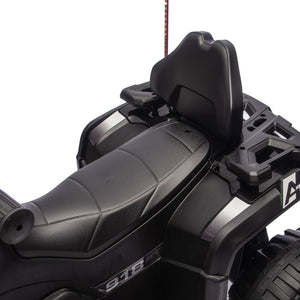 English Elm 24v Kids Electric Ride-on Atv with Dual Motors Bluetooth Led Lights and Flag Poles Black W1578P305893