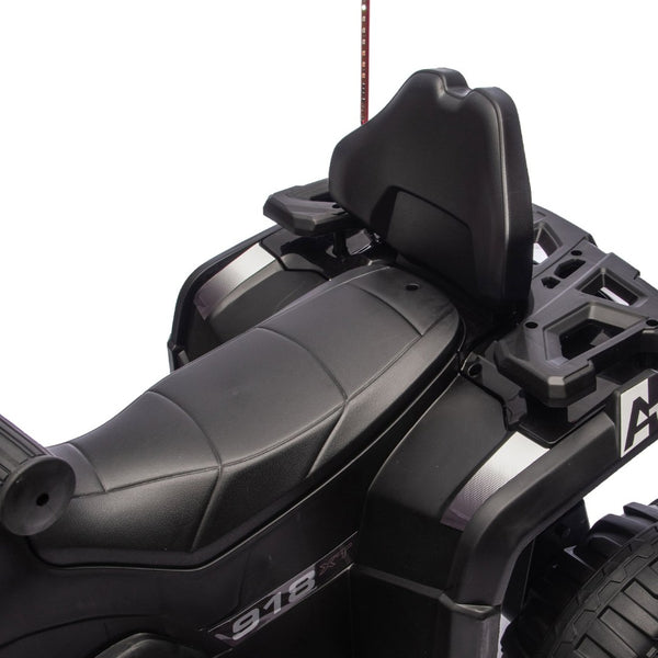 English Elm 24v Kids Electric Ride-on Atv with Dual Motors Bluetooth Led Lights and Flag Poles Black W1578P305893
