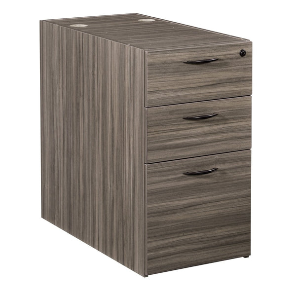 OSP Home Furnishings Napa Under Desk Pedestal with Two Box Drawers and Deep File Storage for Office 30"D NAP-263-URB