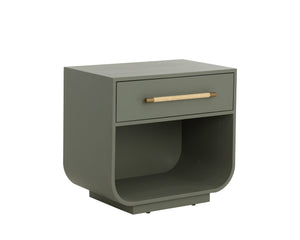 Sunpan Tarrant Nightstand - Modern Sage Green Design With Raffia Wrapped Handle For Stylish Bedroom Storage Green Wood 111740