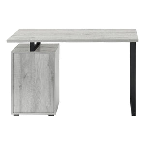 English Elm Computer Desk With Configurable Storage, Modern Grey Laminate & Black Metal, Ideal For Home Office B2710P219937