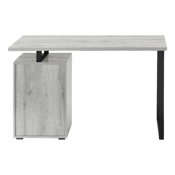 English Elm Computer Desk With Configurable Storage, Modern Grey Laminate & Black Metal, Ideal For Home Office B2710P219937