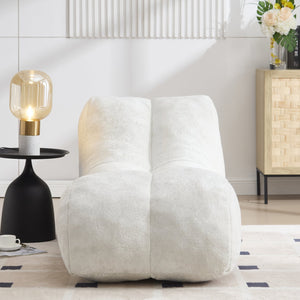 English Elm Creative Bean Bag Sofa Chair with Plush Superfiber Cover and Soft Foam Filling for Luxe Comfort White W1996P266258