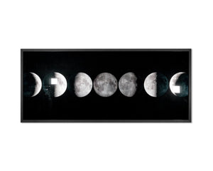Sunpan MOON Phases Luxe Art Landscape - 72" x 30" Charcoal Frame with Silver Leaf Accents for Elegance A0330