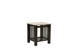 English Elm Modern Faux Marble Top Coffee Table with Antique Finish, Solid Legs & Open Lower Shelf, 47x24x18" Walnut 24 L x 21 W x 8 H B011P395605