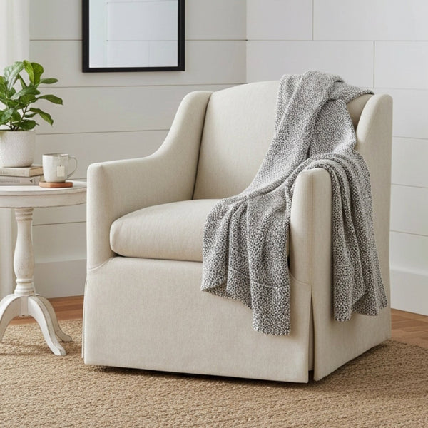 English Elm Luisa Swivel Accent Chair Skirted Tailored Silhouette for Formal Living Rooms Beige B050P451386