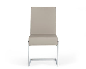 VIG Furniture Batavia Sleek Modern Leatherette Side Seating With C-Shaped Stainless Steel Frame, Sturdy Comfort Grey Dining Chair VGEWF3131BL-GRY