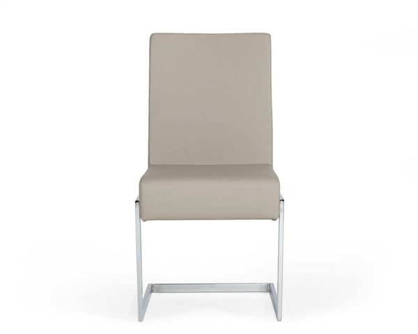 VIG Furniture Batavia Sleek Modern Leatherette Side Seating With C-Shaped Stainless Steel Frame, Sturdy Comfort Grey Dining Chair VGEWF3131BL-GRY