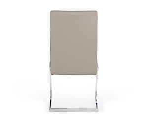 VIG Furniture Batavia Sleek Modern Leatherette Side Seating With C-Shaped Stainless Steel Frame, Sturdy Comfort Grey Dining Chair VGEWF3131BL-GRY