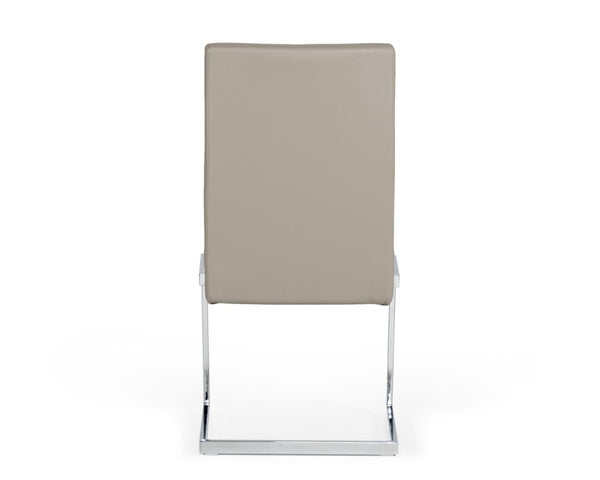 VIG Furniture Batavia Sleek Modern Leatherette Side Seating With C-Shaped Stainless Steel Frame, Sturdy Comfort Grey Dining Chair VGEWF3131BL-GRY