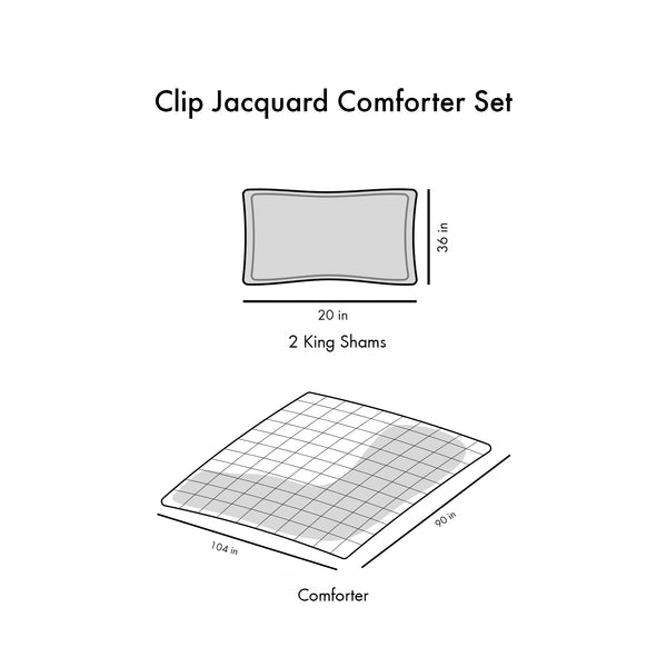 English Elm King/Cal Clip Jacquard Comforter Set with Pom Pom Texture, Hypoallergenic, OEKO‑TEX Certified Quality Ivory 9.84 L x 18.9 W x 11.02 H B035129818