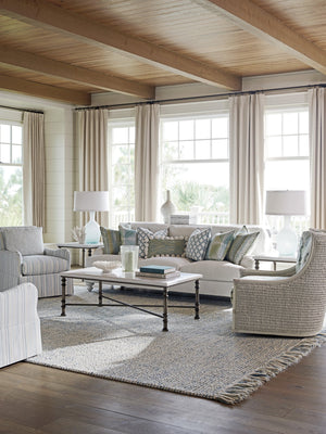 Lexington Tommy Bahama Home Flagler Coastal Elegance Cocktail Table With Beveled Santa Cruz Marble Top And Aged Pewter Base Caribbean Sands  570-943