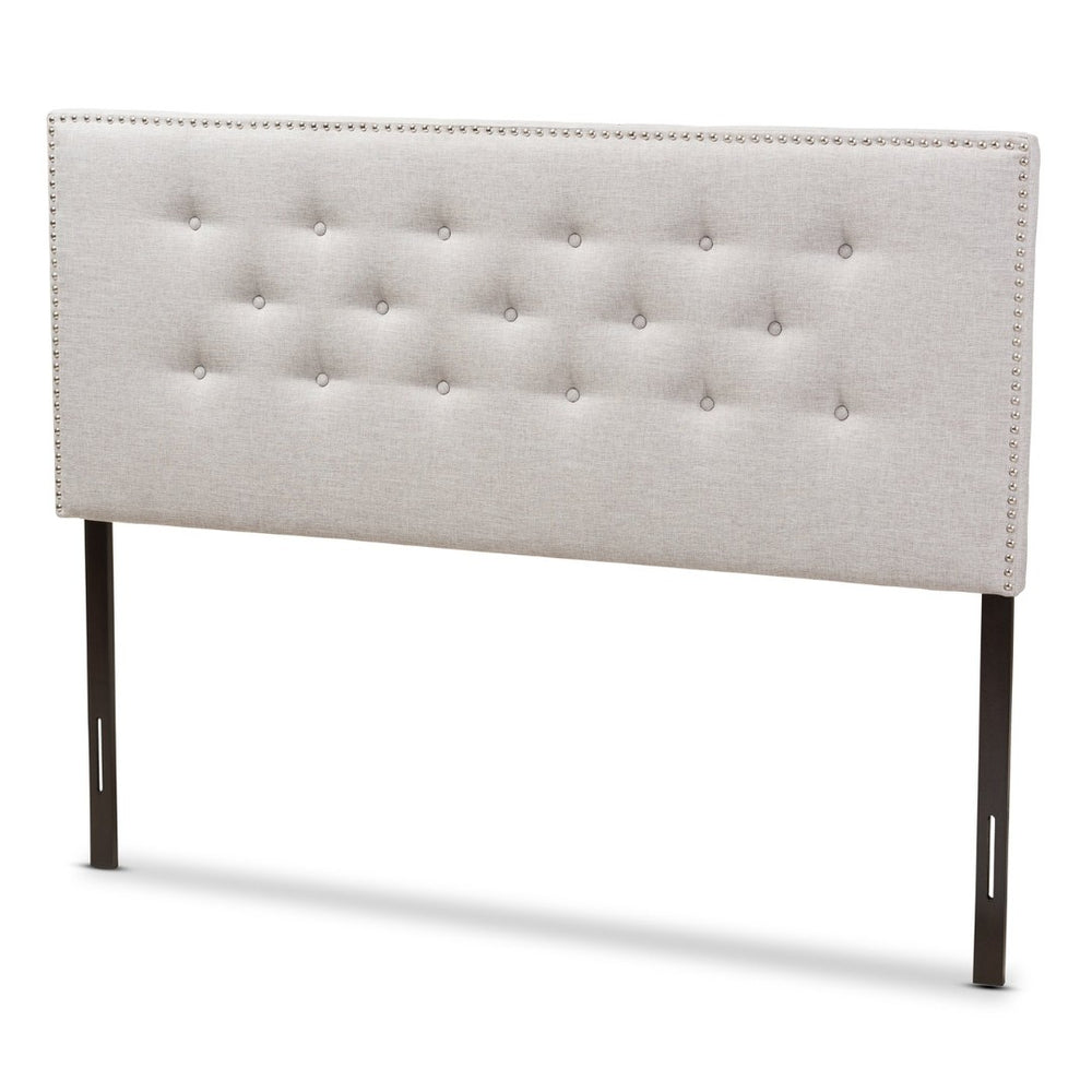Baxton Studio Baxton Studio Windsor Upholstered Headboard - Modern Tufted Design with Adjustable Height Options King BBT6691-Greyish Beige-King HB-H1217-14