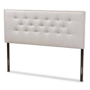 Baxton Studio Baxton Studio Windsor Upholstered Headboard - Modern Tufted Design with Adjustable Height Options King BBT6691-Greyish Beige-King HB-H1217-14
