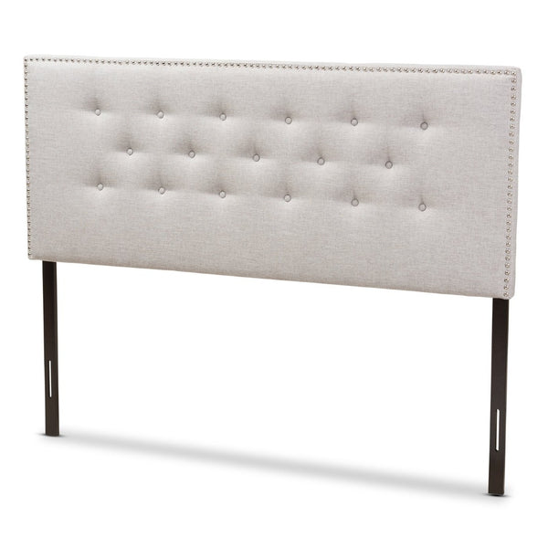 Baxton Studio Baxton Studio Windsor Upholstered Headboard - Modern Tufted Design with Adjustable Height Options King BBT6691-Greyish Beige-King HB-H1217-14