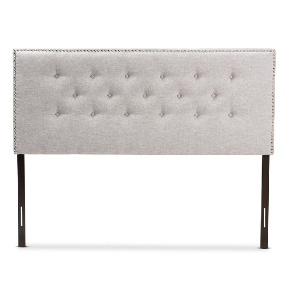 Baxton Studio Baxton Studio Windsor Upholstered Headboard - Modern Tufted Design with Adjustable Height Options King BBT6691-Greyish Beige-King HB-H1217-14