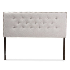 Baxton Studio Baxton Studio Windsor Upholstered Headboard - Modern Tufted Design with Adjustable Height Options King BBT6691-Greyish Beige-King HB-H1217-14