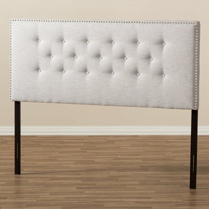 Baxton Studio Baxton Studio Windsor Upholstered Headboard - Modern Tufted Design with Adjustable Height Options King BBT6691-Greyish Beige-King HB-H1217-14