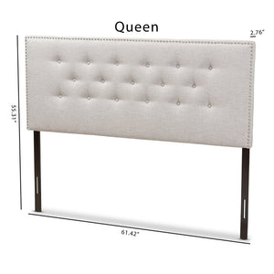 Baxton Studio Baxton Studio Windsor Upholstered Headboard - Modern Tufted Design with Adjustable Height Options Queen BBT6691-Greyish Beige-Queen HB-H1217-14