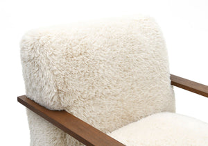 English Elm Contemporary Sculpted Barrel-Back Arm Chair with Smooth Casters, Neutral Textured Upholstery, Stylish Accent Seating Beige 29 L x 36 W x 33 H B2741P401376