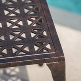 Christopher Knight Home® - Noble House - Kai Outdoor 18" Bronze Finished Cast Aluminum Side Table