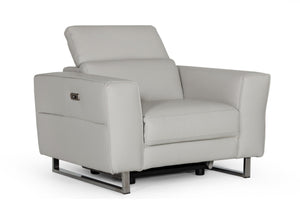 VIG Furniture Accenti Italia Lucca - Italian Modern Grey Armchair w/ Electric Recliner VGDDLUCCA-GREY-CH