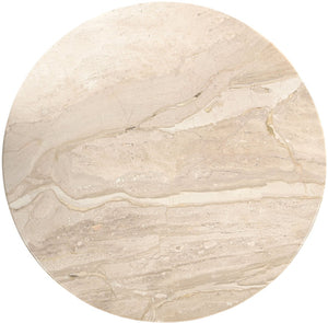 Meridian Furniture Liona Art Deco Coffee Table with Genuine Marble Top and Sculptural Hardwood Base for Living Room Beige Genuine Marble / Mango Wood 774Beige-CT