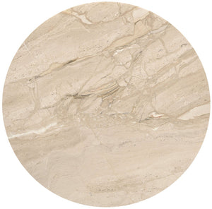 Meridian Furniture Liona Genuine Marble Top Mango Wood End Table Art Deco Sculptural Living Room Accent Beige 774Beige-ET