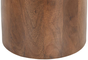 Meridian Furniture Liona Genuine Marble Top Mango Wood End Table Art Deco Sculptural Living Room Accent Beige 774Beige-ET
