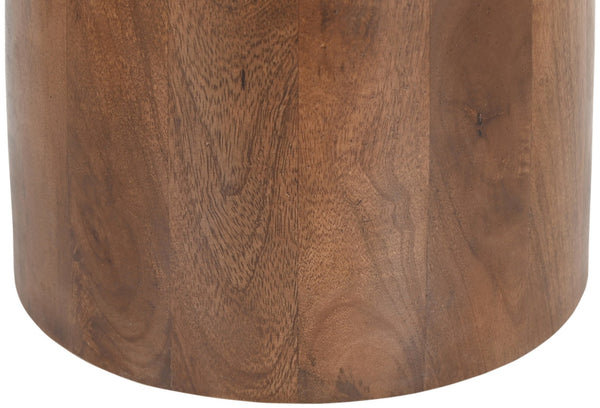 Meridian Furniture Liona Genuine Marble Top Mango Wood End Table Art Deco Sculptural Living Room Accent Beige 774Beige-ET