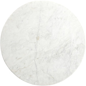 Meridian Furniture Liona Art Deco Coffee Table with Genuine Marble Top and Sculptural Hardwood Base for Living Room White Genuine Marble / Mango Wood 774White-CT
