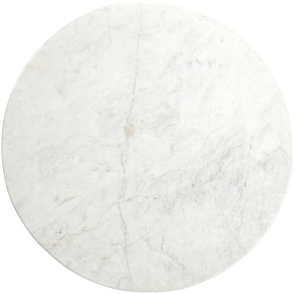 Meridian Furniture Liona Art Deco Coffee Table with Genuine Marble Top and Sculptural Hardwood Base for Living Room White Genuine Marble / Mango Wood 774White-CT
