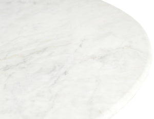 Meridian Furniture Liona Art Deco Coffee Table with Genuine Marble Top and Sculptural Hardwood Base for Living Room White Genuine Marble / Mango Wood 774White-CT