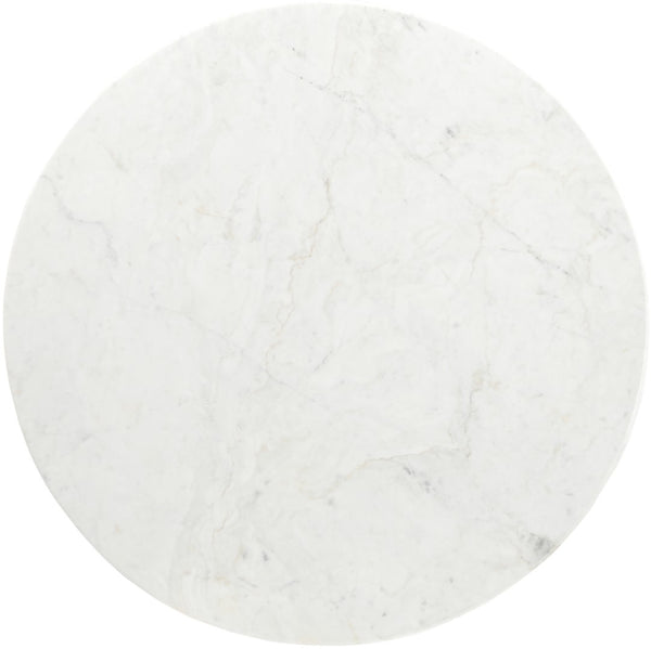 Meridian Furniture Liona Square Marble Top Dining Table with Sculptural Mango Wood Base for Modern Rooms White 774White-DT42