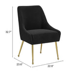 Maxine Dining Chair Black & Gold 109717 Zuo Modern