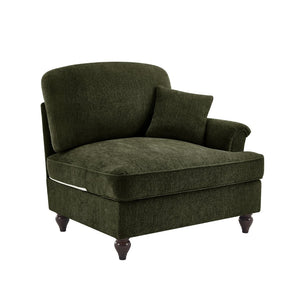 English Elm Sofa Sculptural Chenille Sectional with Detachable Skirt and Organic Curved Design W3041P332636
