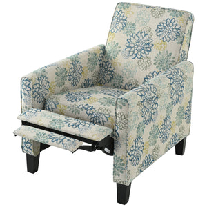English Elm Christopher Knight Home® - 27.5" Push Back Recliner with Beech Legs, Deep Ergonomic Seat & Extendable Footrest for Rooms Blue N763P256508C