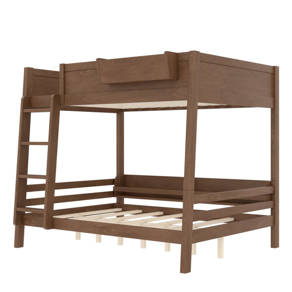 English Elm Full Pine Bunk Bed with Integrated Bookshelves Guardrails and Detachable Frame Wood W5316S00013