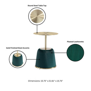 English Elm Anderson Upholstered End Table With Gold Metal Top - Chic Modern Accent For Stylish Living Spaces B365P398481