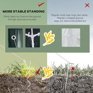 English Elm Outsunny 10' X 28' Outdoor Party Tent Canopy With Removable Mesh Walls, Zippered Doors, Green W2225P174228-GIGA