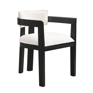 English Elm Christopher Knight Home® - N771P197053H Bouclé Upholstered Dining Chair with Wire-Brushed Rubberwood Frame, Modern Comfort Beige+Black N771P361737H