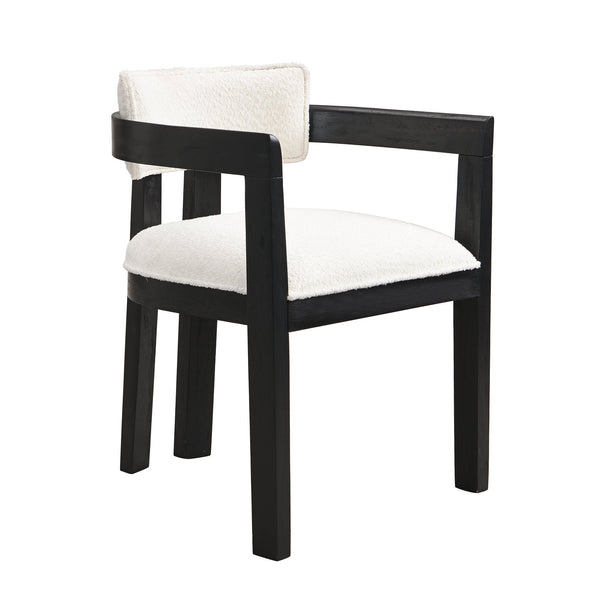 English Elm Christopher Knight Home® - N771P197053H Bouclé Upholstered Dining Chair with Wire-Brushed Rubberwood Frame, Modern Comfort Beige+Black N771P361737H