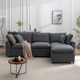 Down-Filled Convertible Sectional Sofa, L-Shaped Couch with Reversible Chaise [Video]