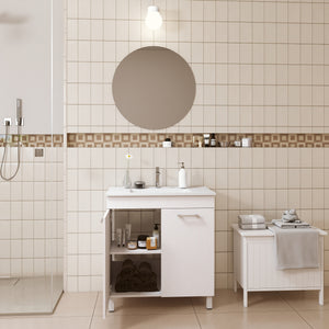 English Elm 32-Inch Floor-Mounted Bathroom Vanity With Sink Combo - Elegant Design, Soft-Close Doors, Adjustable Feet W3151S00031