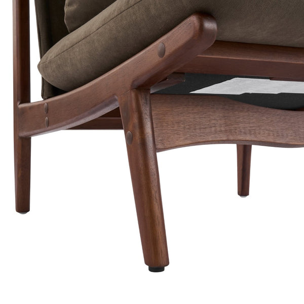English Elm Vista Mid-century Accent Chairs Mocha Upholstered Natural Wood Frame Set of 2 N767P366304E