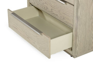 VIG Furniture Samson Grey Oak 5-Drawer Chest With Soft-Close Drawers, Brushed Nickel Handles, Rustic Modern Appeal VGLBHAMI-CH82-01