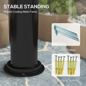 English Elm Outsunny 10' X 12' Double Roof Patio Gazebo With Mesh Netting, Durable Metal Frame For Outdoor Comfort W2225P174165-GIGA