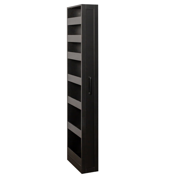 English Elm 7 Slim 7-Tier Pull-Out Storage Organizer for Narrow Spaces — 7.87" Wide Space-Saving Shelf Unit W331P366090