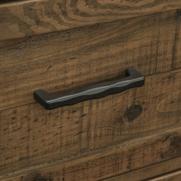 English Elm Wallace & Bay - Brown 2-Drawer Nightstand - Rustic Solid Wood With Caramel Finish For Cozy Bedroom Storage B2709P212338-GIGA